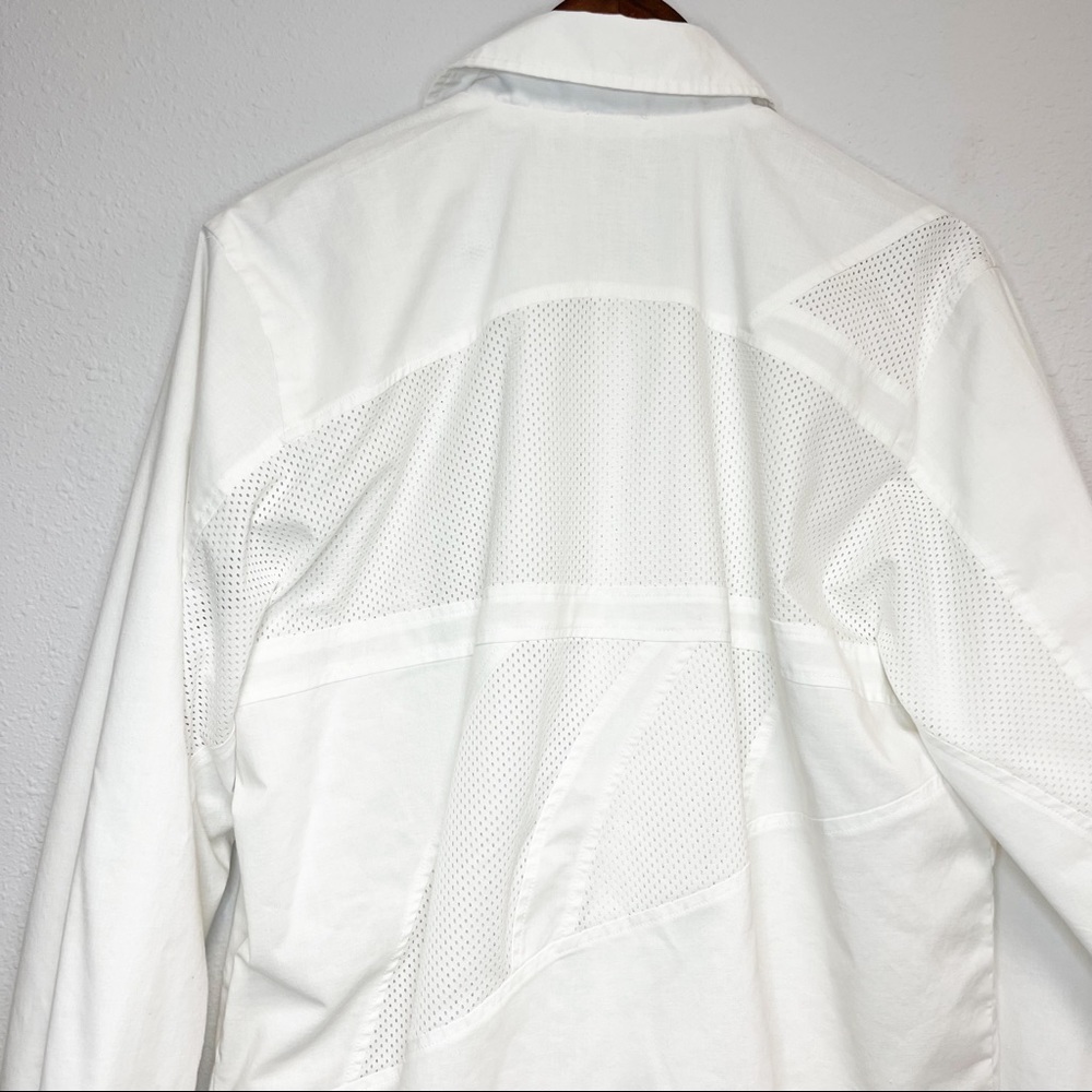 Reebok White Button Mesh Breathable Lightweight Jacket - Picture 6 of 8
